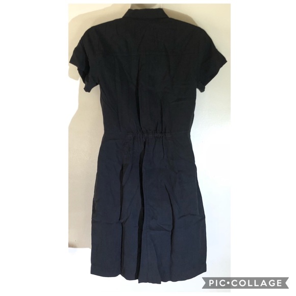 Nwt j crew factory black collared shirt dress sz0 - Picture 2 of 8
